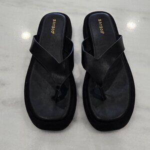 Bamboo Mayven - Black-  Platform Sandals - Size 10 - EUC